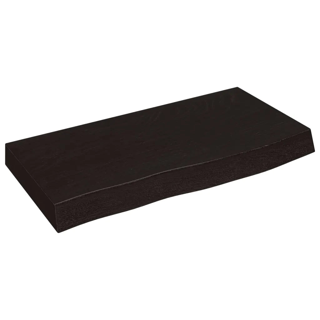 Piano Bagno Marrone Scuro 60x30x(2-6)cm Legno Massello Trattato 3156199