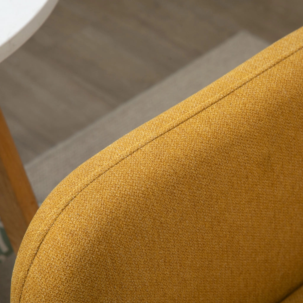 Divano a 2 posti con cuscini in poliestere naturale e piedini regolabili per piccoli spazi 80 × 130 × 70 cm