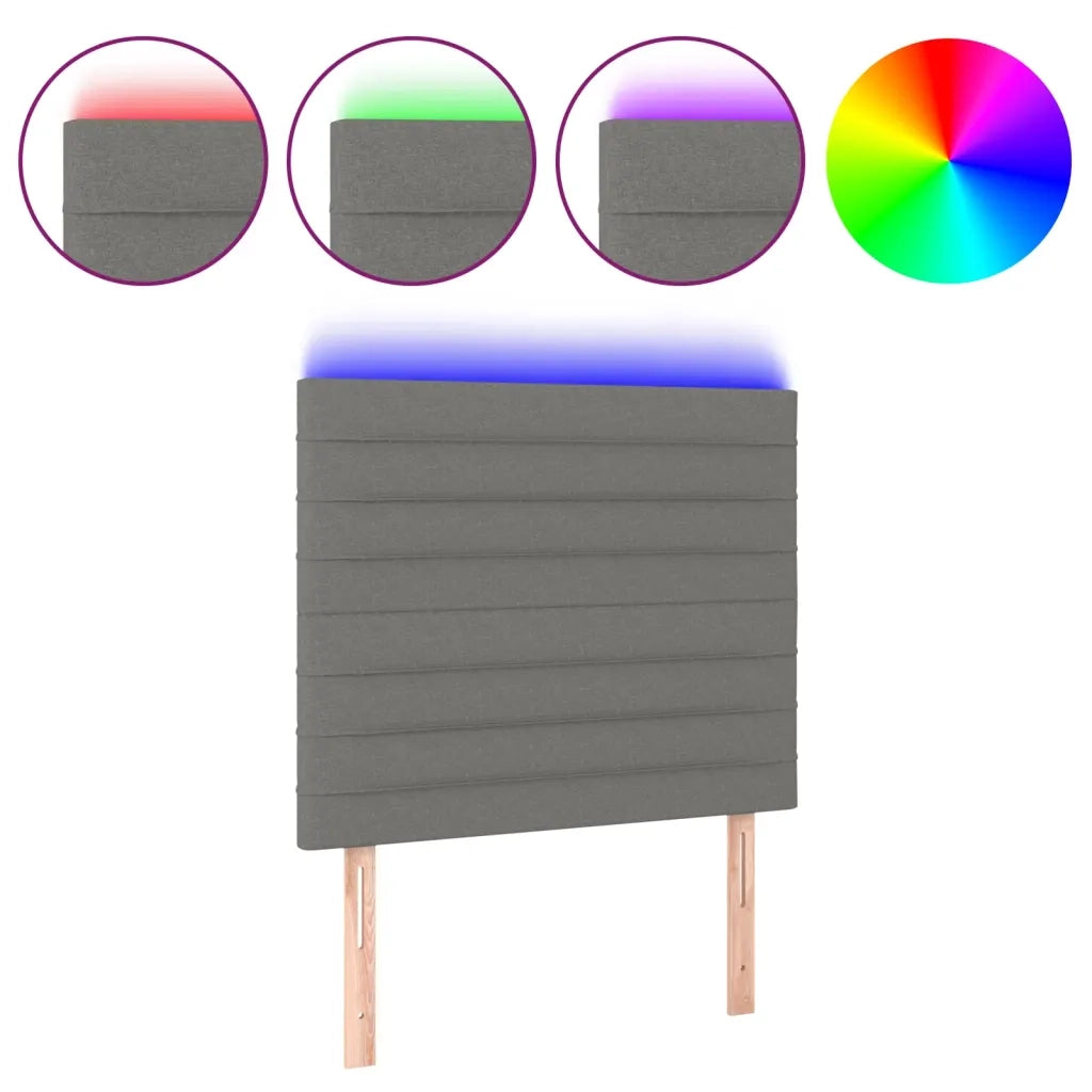 Testiera a LED-Testata con LED GrigioScuro 100x5x118/128cm inTessuto 202906