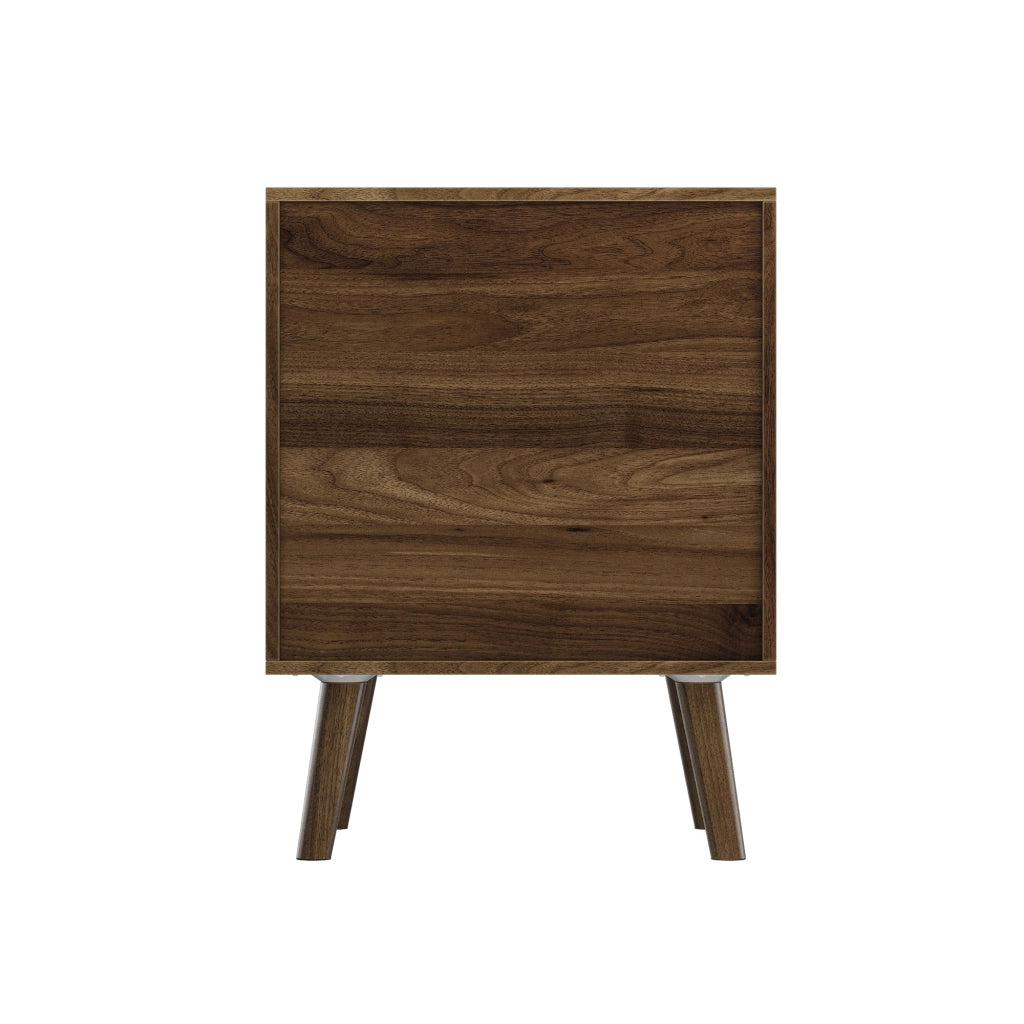 COMODINO retrò 53,5x48x18,8 cm noce con 2 cassetti