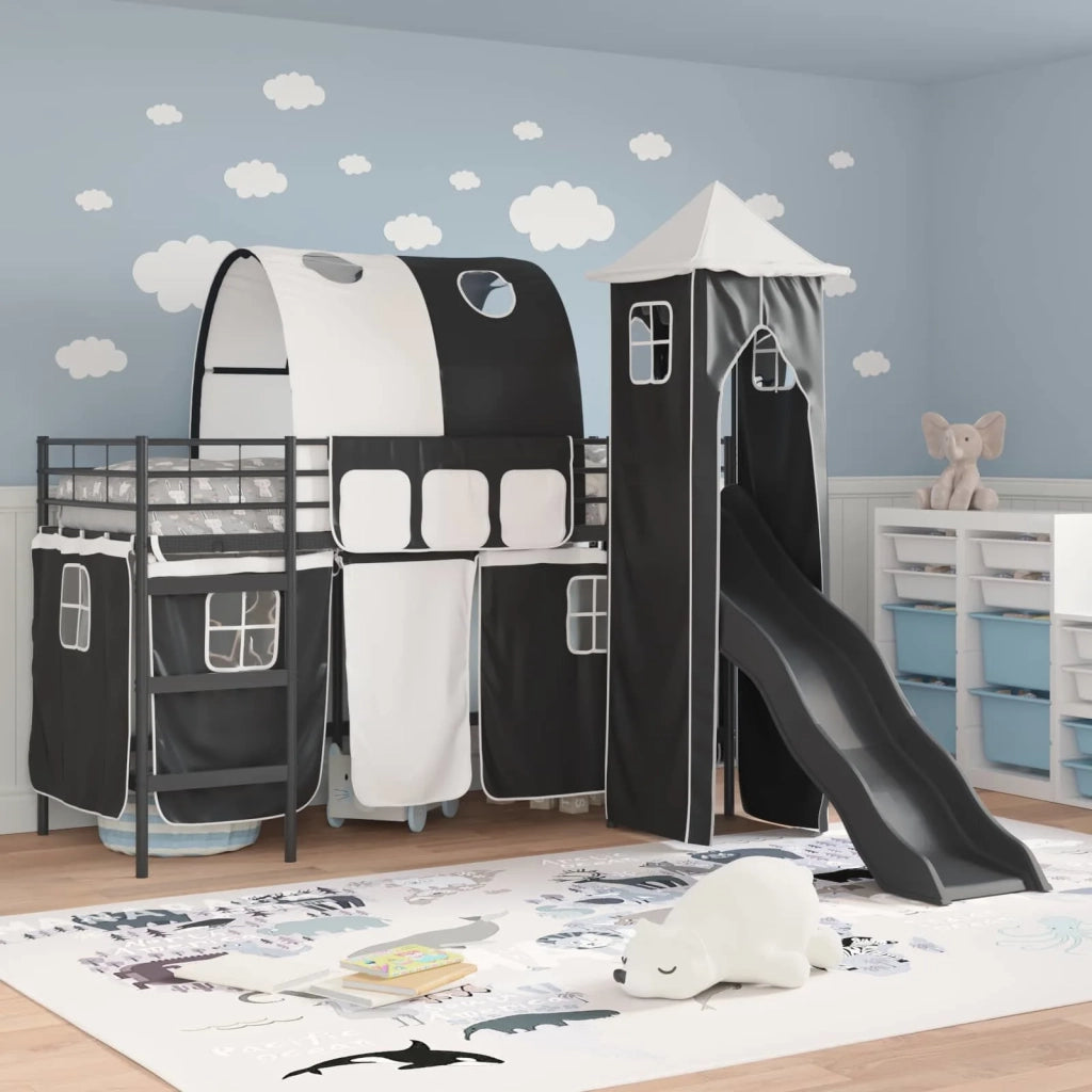 Struttura del letto loft per bambini Nero 100 x 190 cm Metallo 42020875