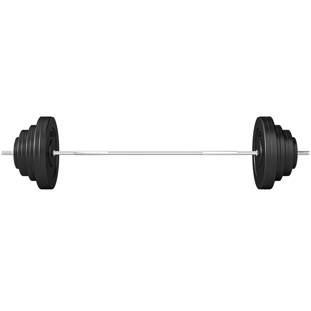 EasyComfort Set di Bilanciere e Dischi da 70 kg totali con 8 Pesi, Bilanciere Palestra Regolabile Antiscivolo in Acciaio, Plastica e Sabbia, Barra Ø25 mm, 170x40.5x40.5cm, Nero