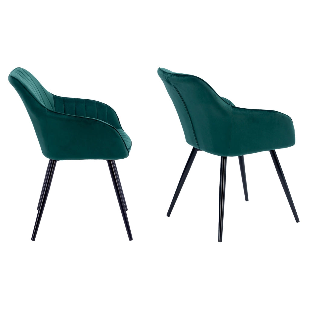 Set di 2 sedie in velluto verde BERTILLE