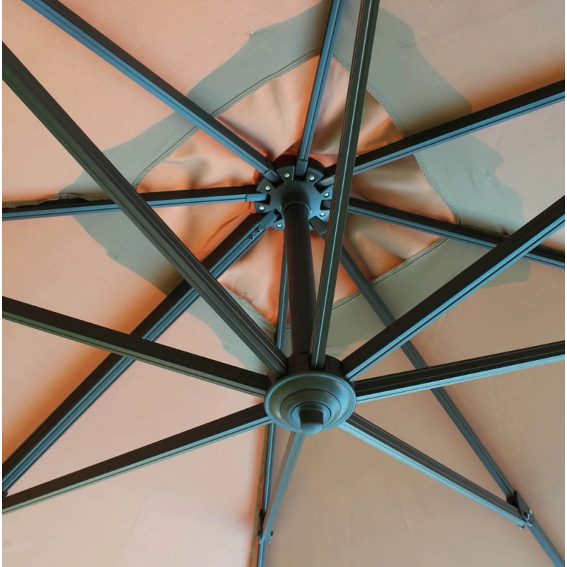 OMBRELLONE DOPPIO 3 X 3 ARCHIMEDE ANTRACITE TELO TAUPE