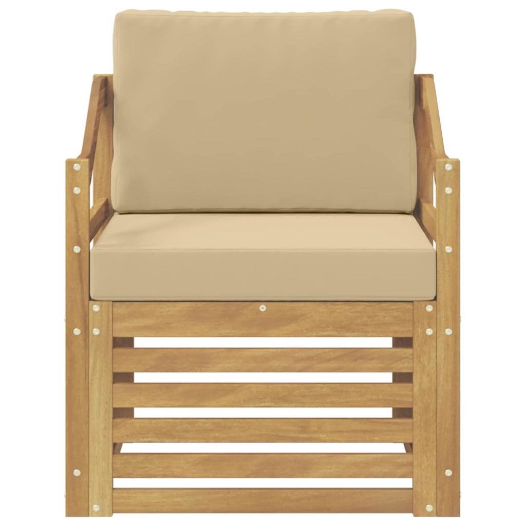 Divano da esterno Poliestere Bianco e beige 3439115