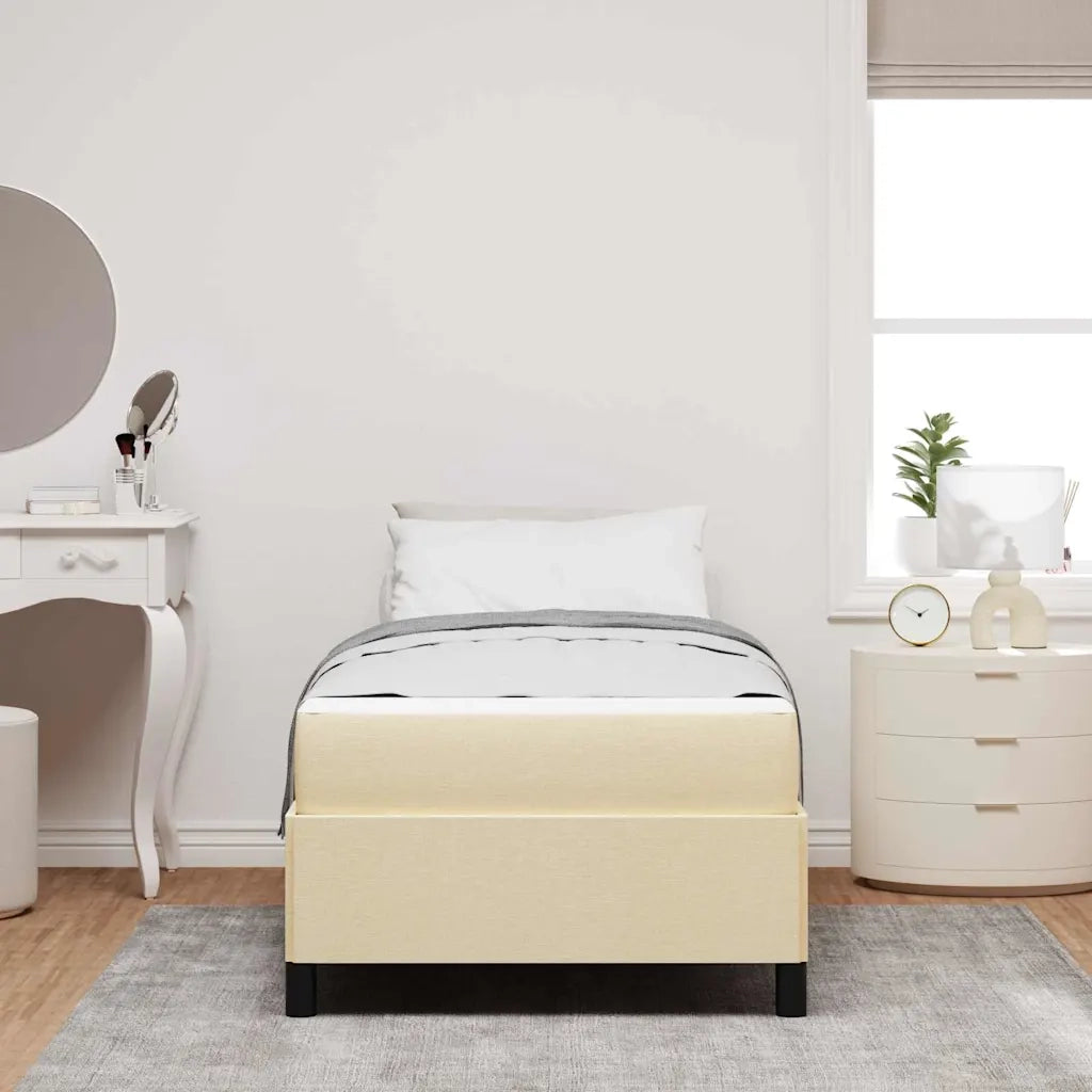 Letto a molle con materasso Crema 90 x 190 cm Tessuto 3398827