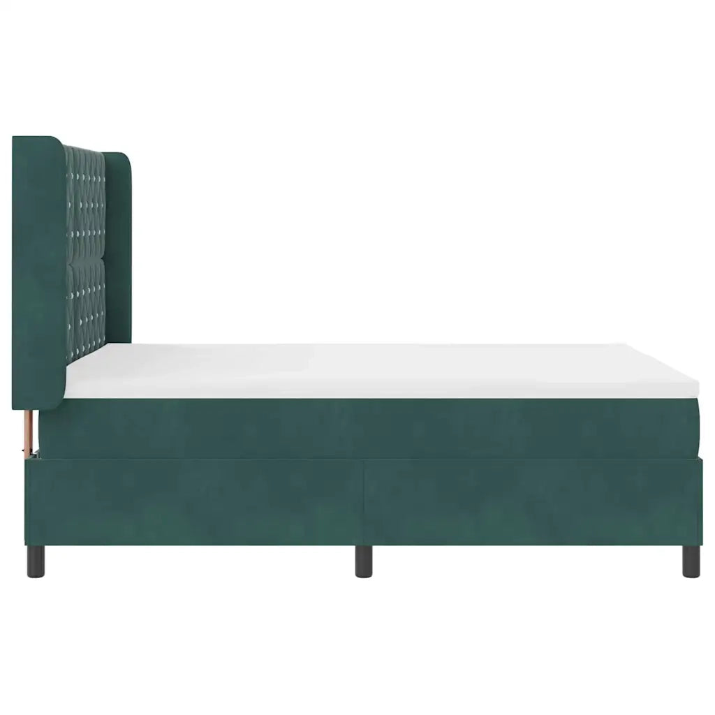 Letto a molle con materasso Verde Scuro 140 x 200 cm Velluto 3341957