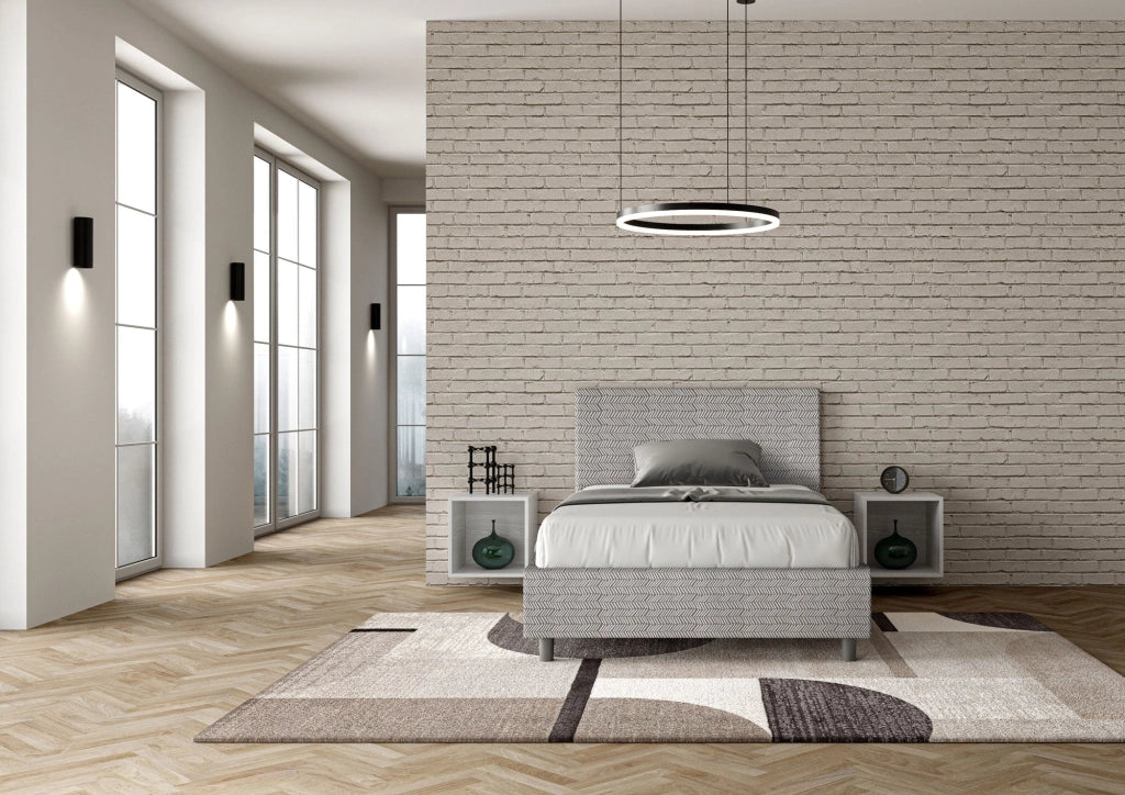 Letto 1 Piazza e Mezzo 120x210 cm con Rete e Contenitore Adele Aragona 1 Bianco