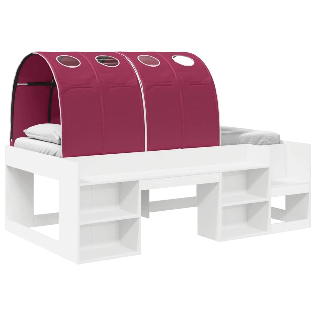 Letto con Tunnel 3 pz Bianco e Rosso Legno ingegnerizzato 3423621