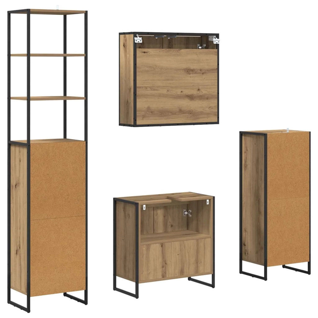 Set di mobili per il bagno Rovere artigianale Legno multistrato 3403057