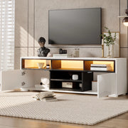 Mobile TV 150x35x50 cm con LED e 2 ante bianco HOMVRA