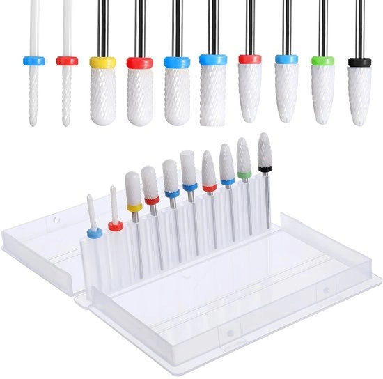 Set di punterelle ceramici da 10 pezzi per manicure professionale