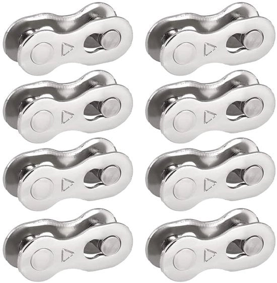 Catenassi per Bicicletta 8 Pari - Acciaio Inossidabile - Riciclabili - Adatti per 6/7/8 Cambi Velocità - Per Mountain Bike/Road Bike - Facili da Montare - Connettore per Catenaccio Bicicletta
