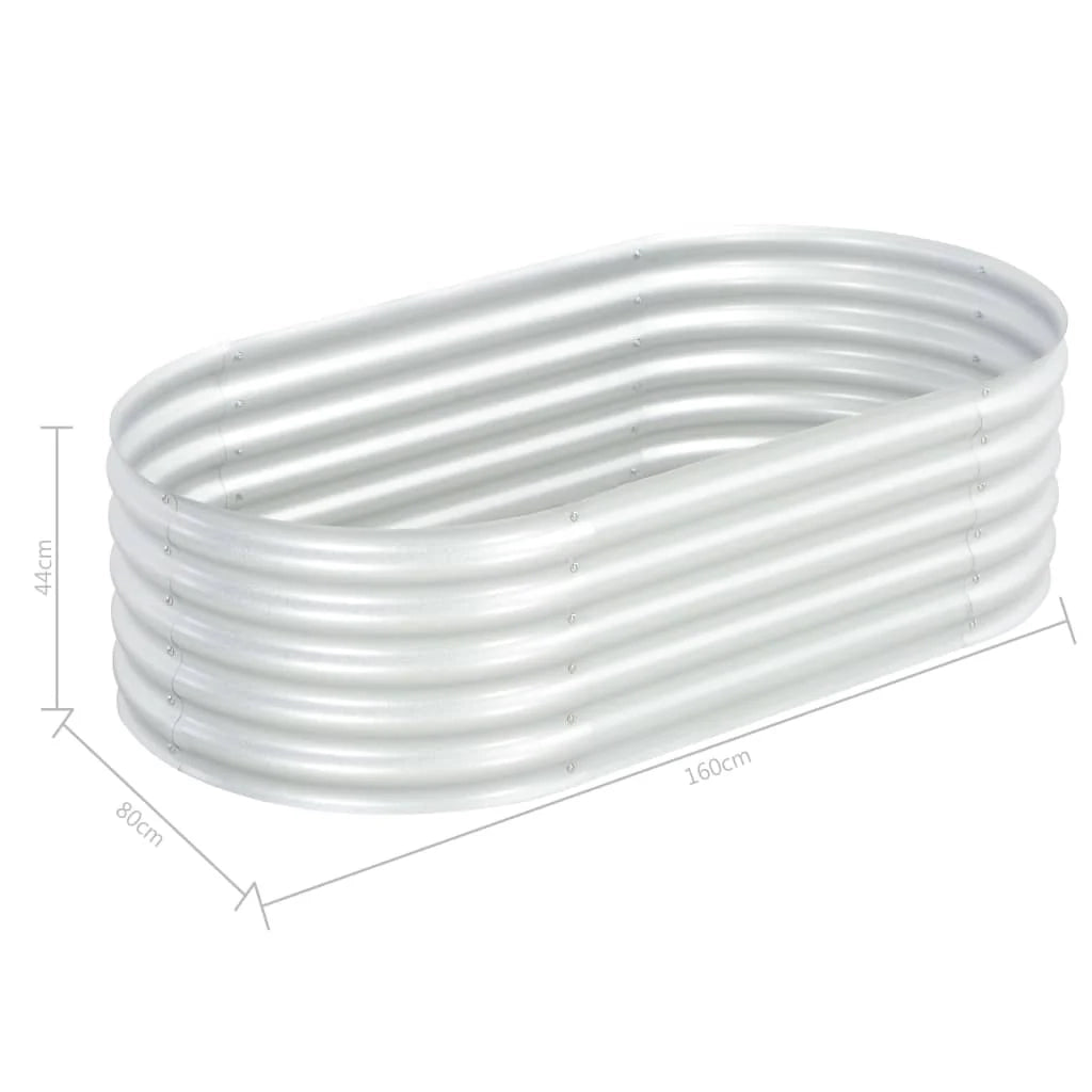 Fioriera rialzata per piante e fiori da giardino 160 x 80 x 44 cm acciaio zincato argento 02_0001004