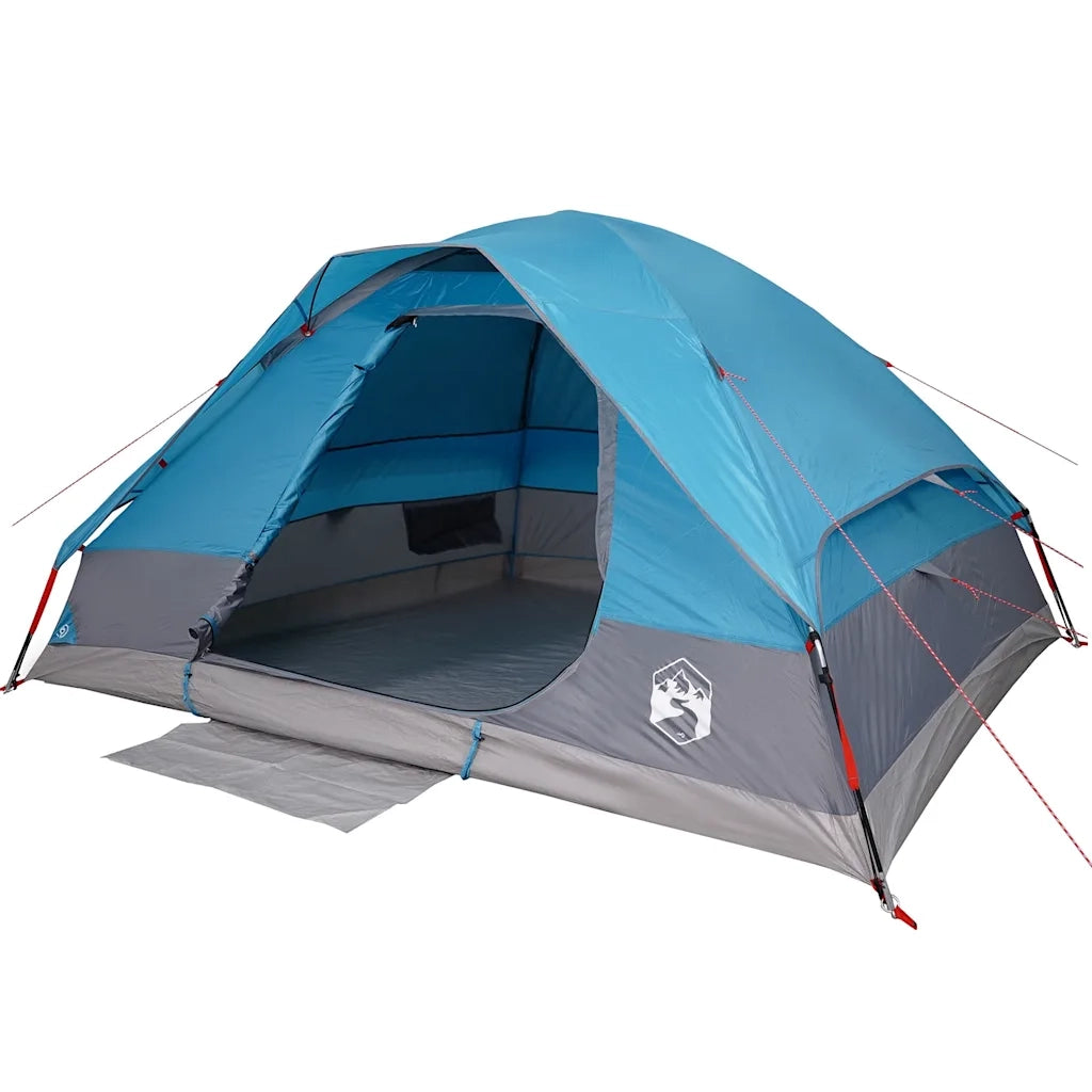 Tenda da Campeggio a Cupola per 4 Persone-Tenda per Escursionismo Blu Impermeabile 200543