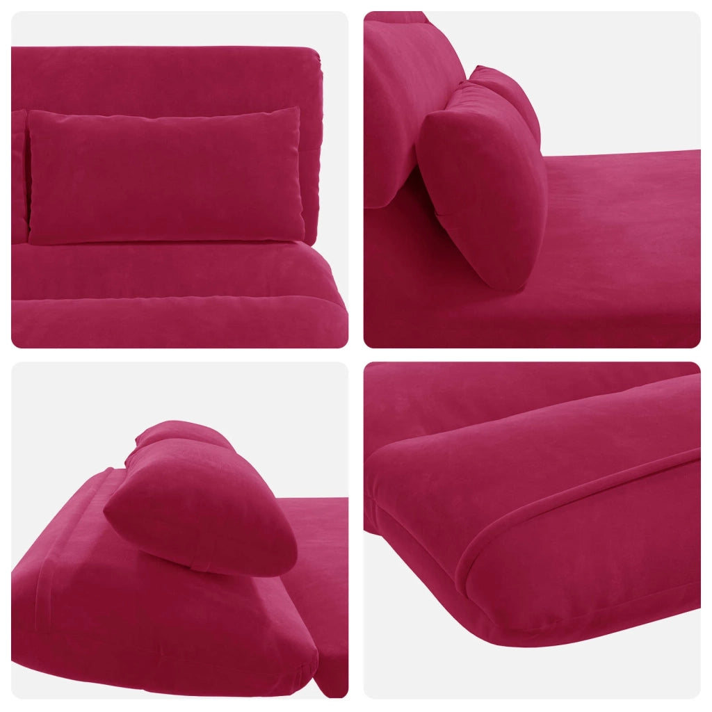 Sedia da Pavimento Rosso Vino 110 x 82 x 55 cm Velluto 42028214
