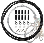 Kit di cavi per bicicletta universale - Cassetta 4 mm - Nero - Lunghezza 2 metri - Cavo anteriore 1,55 metri - Cavo posteriore 2,1 metri - Kit di cavi per bicicletta