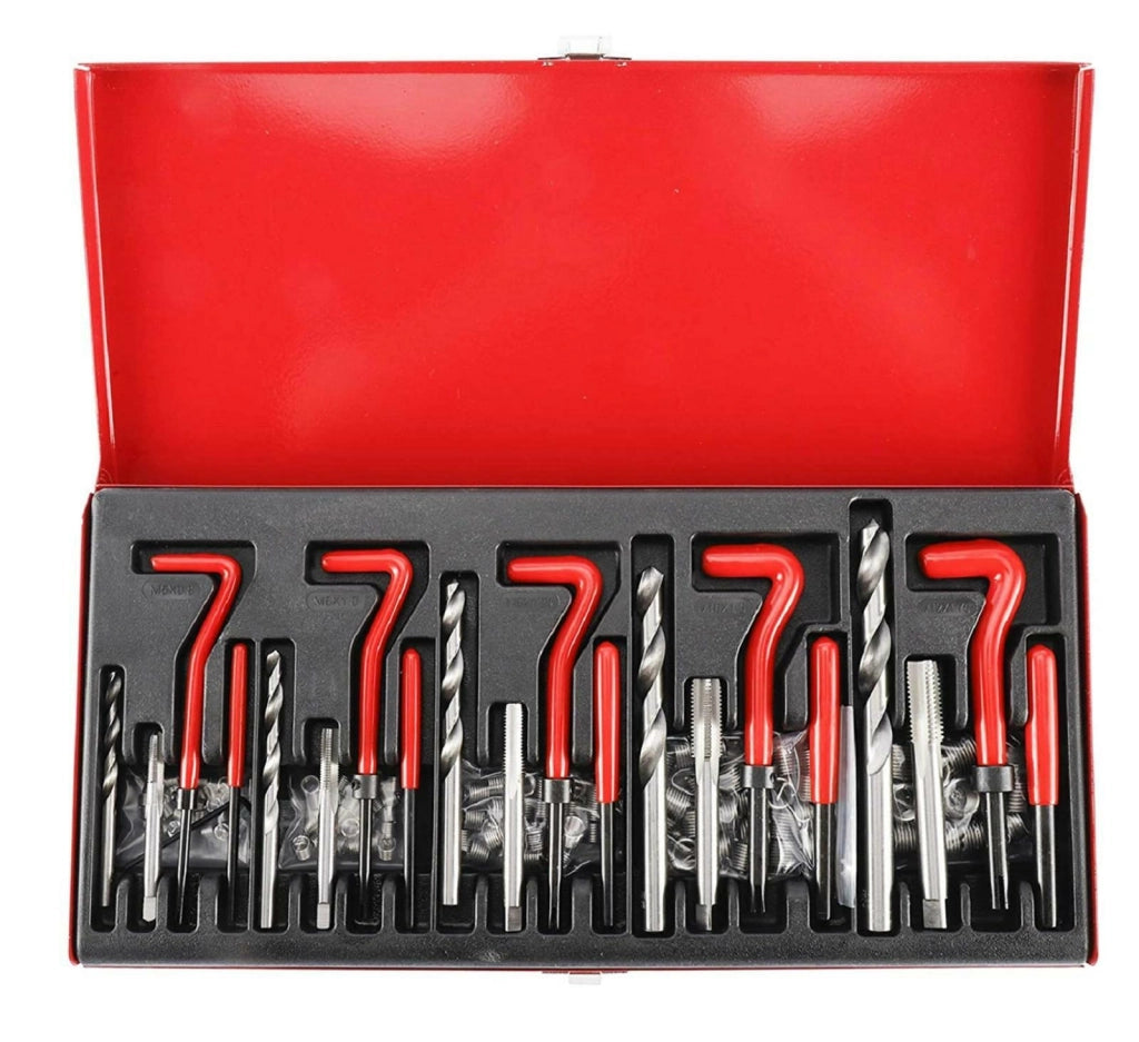 KIT SET RIPARA RIPARAZIONE FILETTI 131PZ RIPRISTINA FILETTATURE ELICOIDI MASCHI