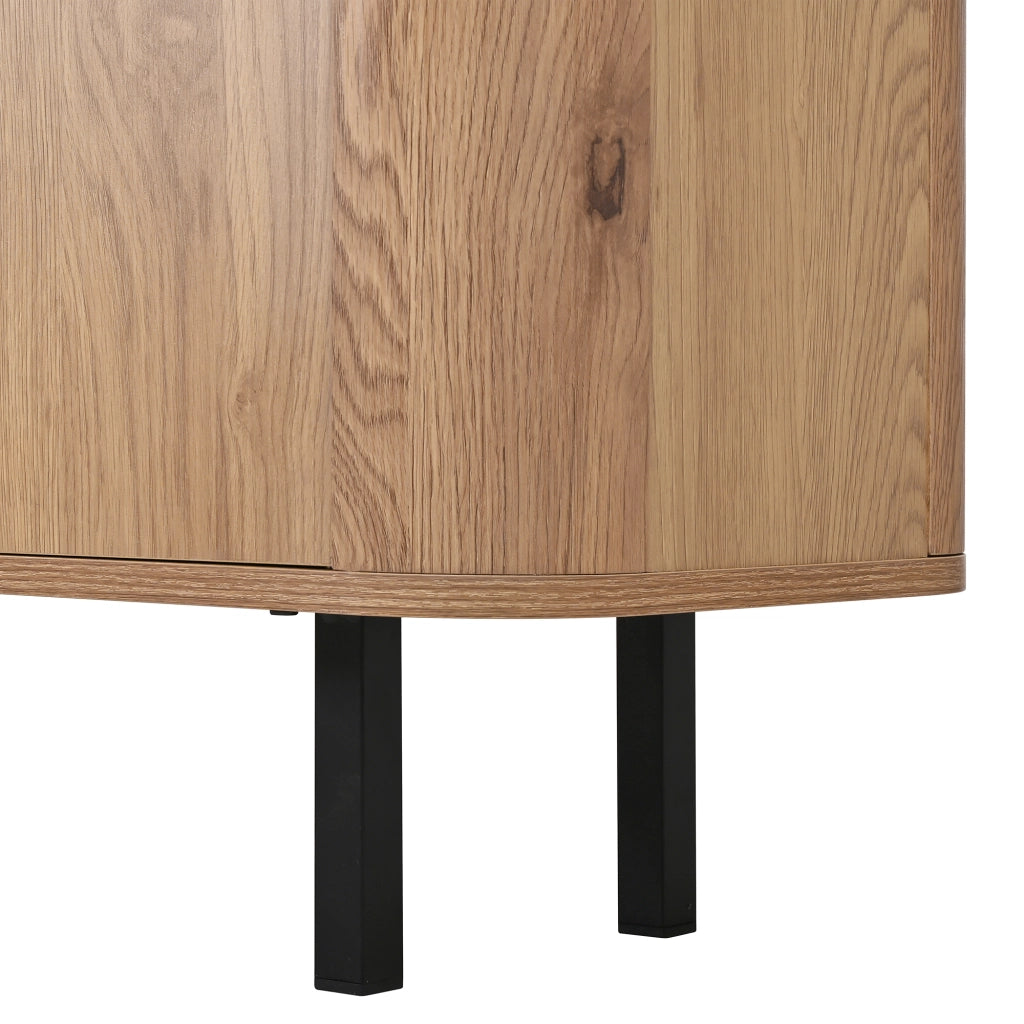 Mobile TV moderno con ante a griglia 190 x 35 x 45 cm in MDF e truciolare; color rovere