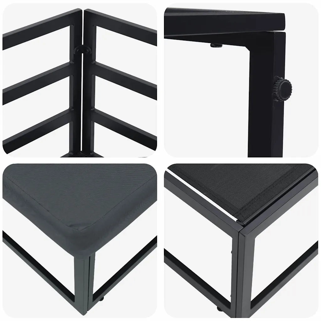 Mobili da Esterno Nero e antracite 71,5 x 71,5 x 71 cm Metallo 42008022