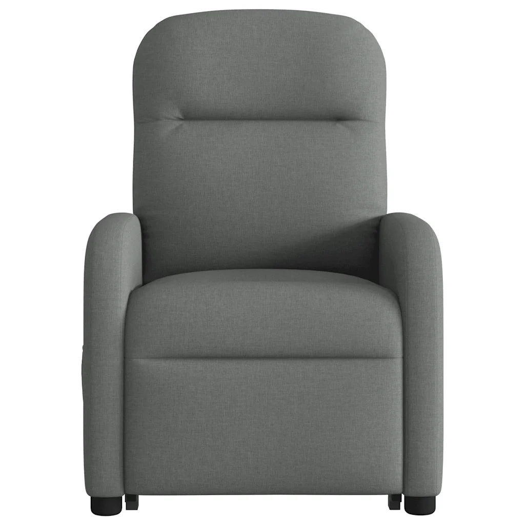 Poltrona | Sedia Relax Alzapersona Reclinabile Grigio Scuro in Tessuto