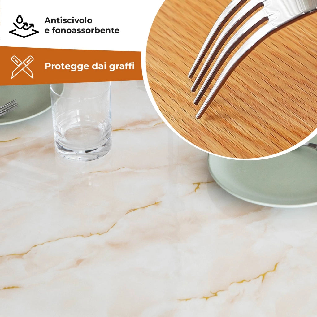 Copritavolo Stampato In Pvc Alto 1.2 Mm Pellicola Protettiva Cover Proteggi Tavolo Tovaglia Protezione Mollettone Spesso Antimacchia  Urti Olio Graffi Impermeabile Dis10 - 100x340 Cm