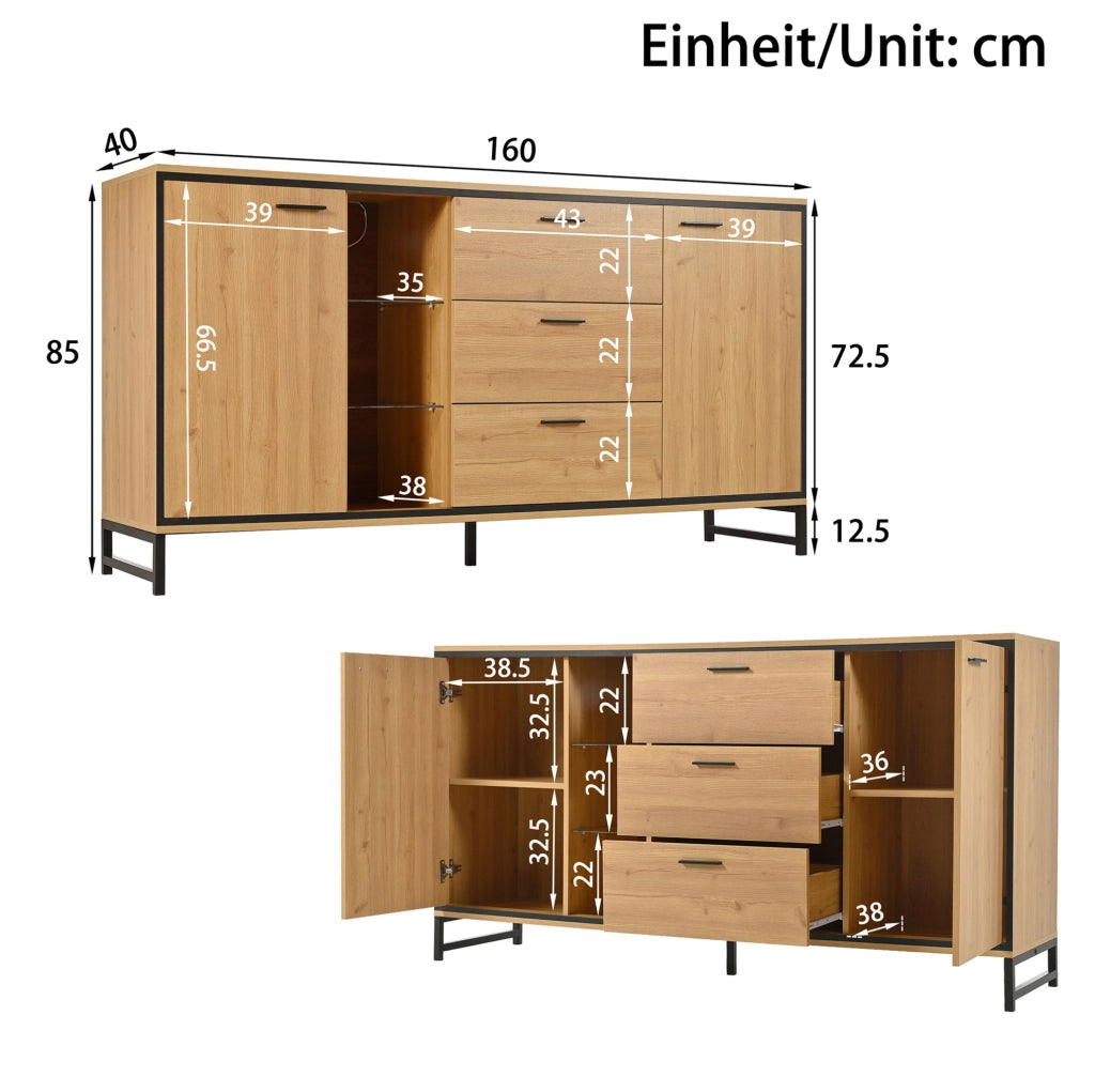 Credenza moderna con LED e ampio spazio contenitivo