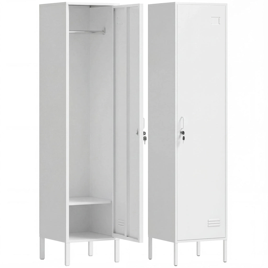 Armadio Metallico Appendiabiti con Porta e Ripiani ¨C Xylo ¨C Bianco 40x40x179 cm