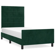 Letto singolo | Letto per adulti | Giroletto senza Materasso Verde Scuro 80x200 cm in Velluto