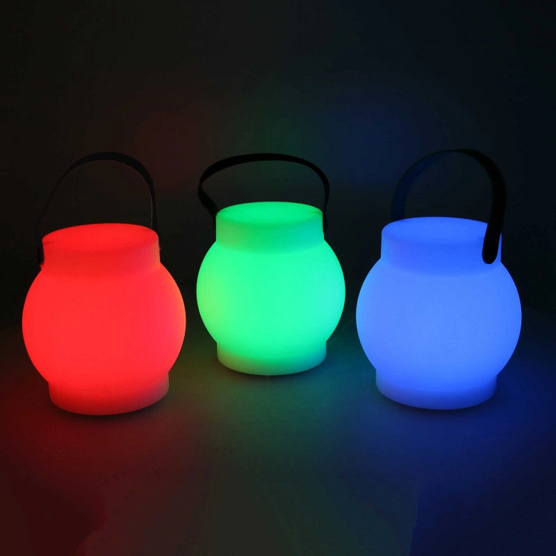 Lampada led plastica ricaricabile multicolor tondo cm ø15h15