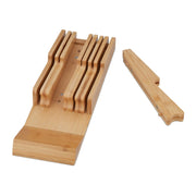 Organizer per cassetto per 9 coltelli sicuri da cucina 40 x 12 x 5 cm in bambù naturale 13_0014063