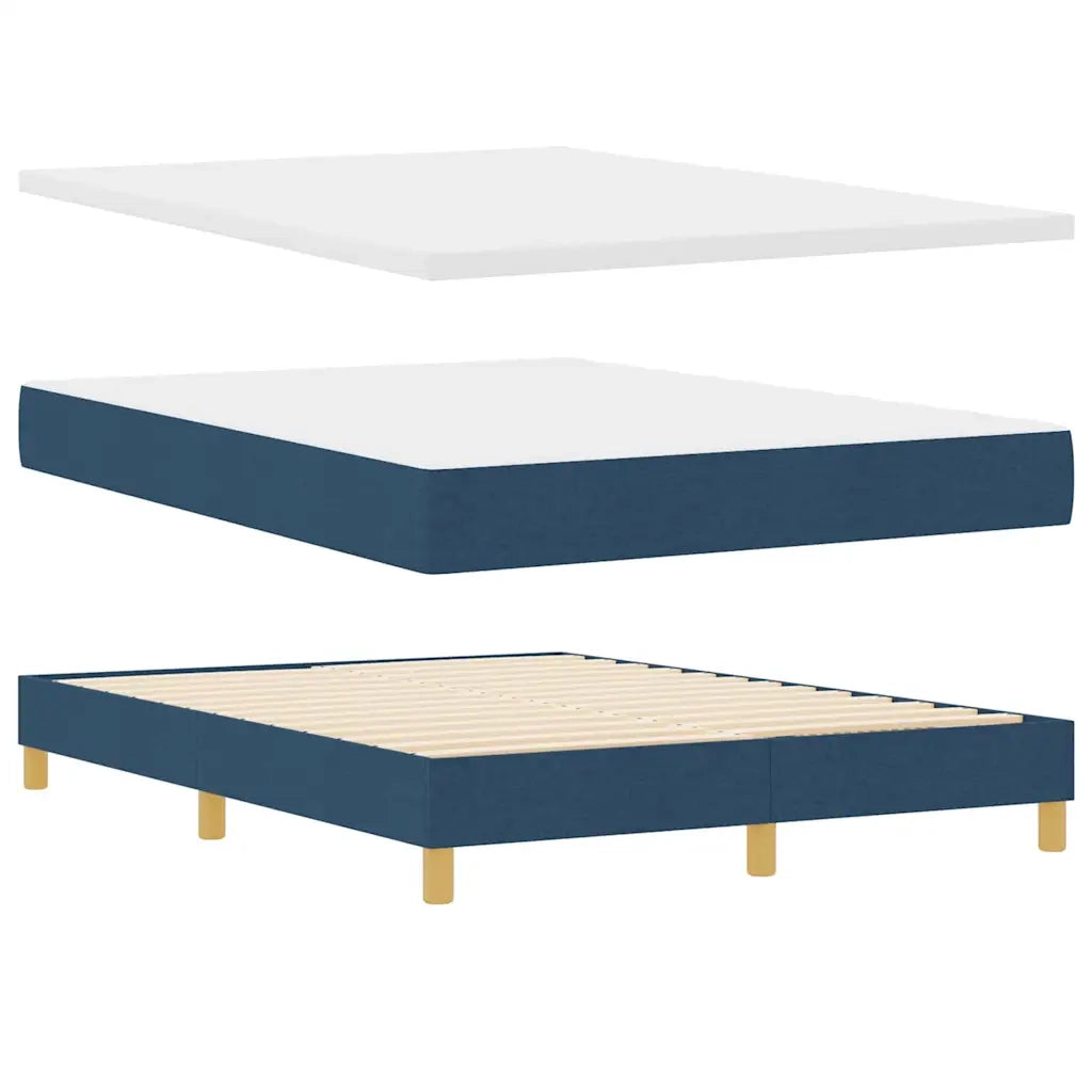 Letto a Sorgente LED con materasso Blu 140 x 200 cm Tessuto