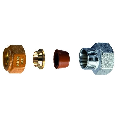 NIPPLE FEMMINA COMPLETO DI KIT DI TENUTA PER IMPIANTI SOLARI- 3/4 - Diam. 16- FAR- pezzi 1
