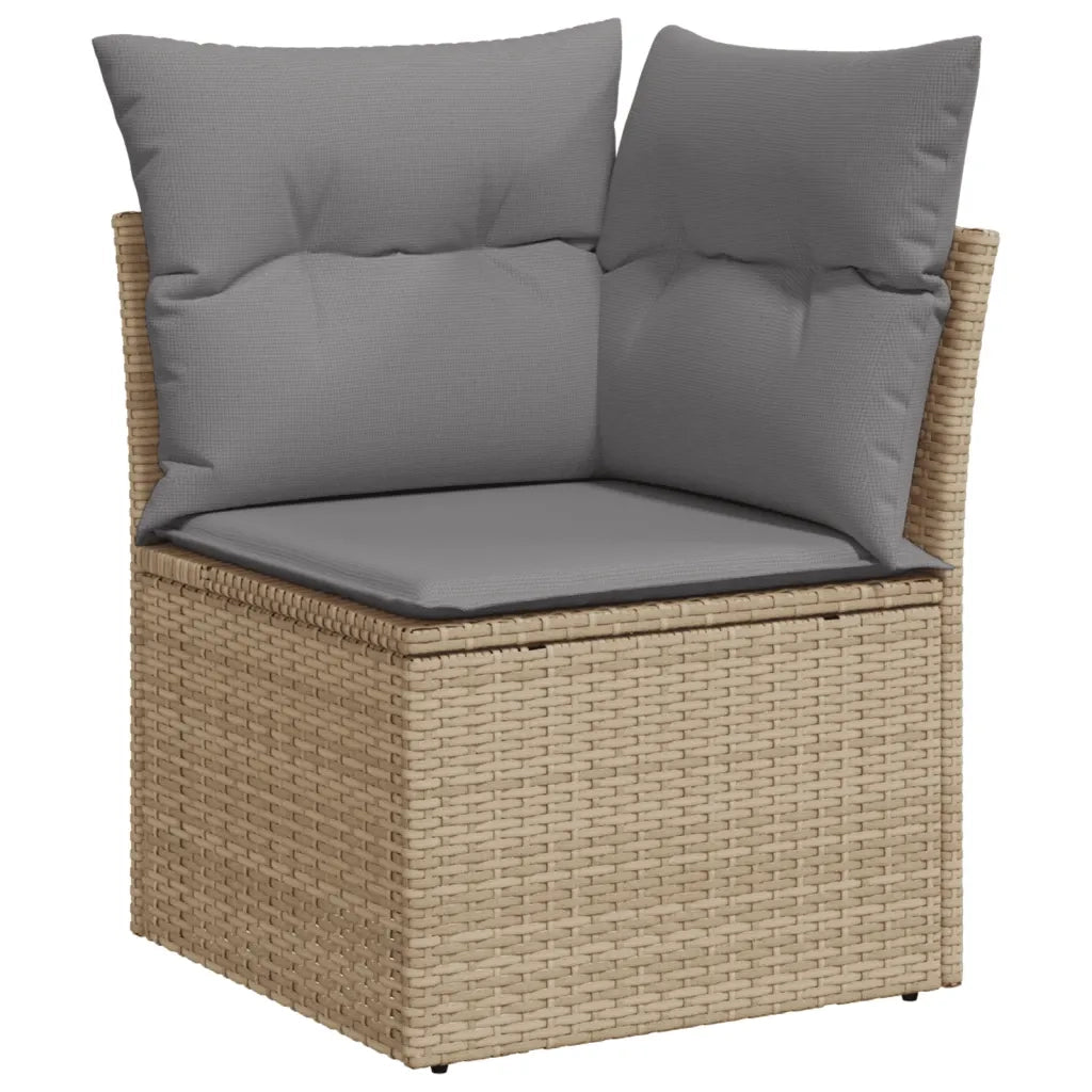 Set Divano da Giardino 9 pz con Cuscini Beige in Polyrattan 3227935