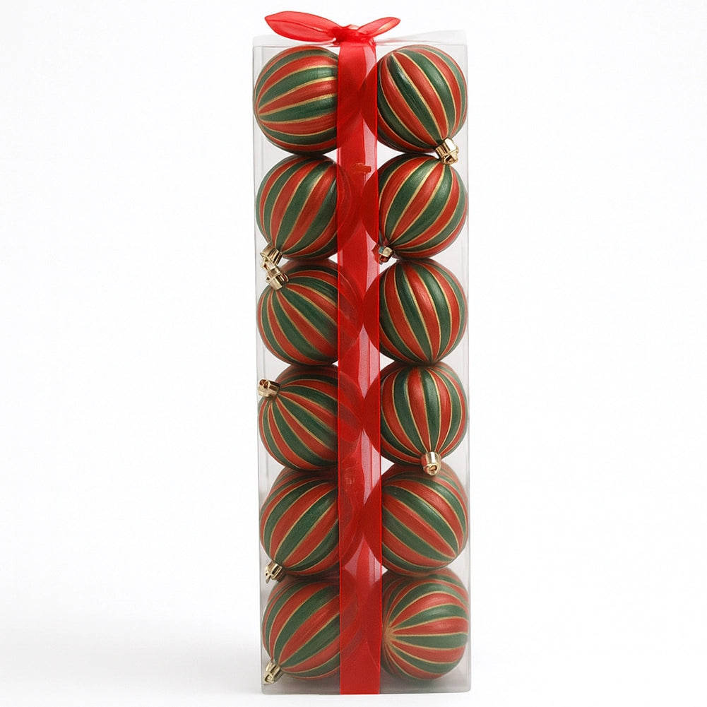 Box 24 Palline di Natale per Albero Sfere Natalizie Addobbo Rosso e Verde da 6cm