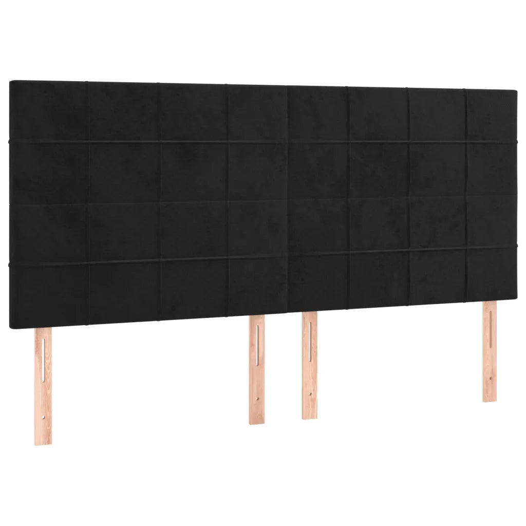Testiera | Testata Nera 160x5x118/128 cm Velluto