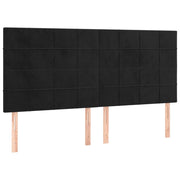 Testiera | Testata Nera 160x5x118/128 cm Velluto