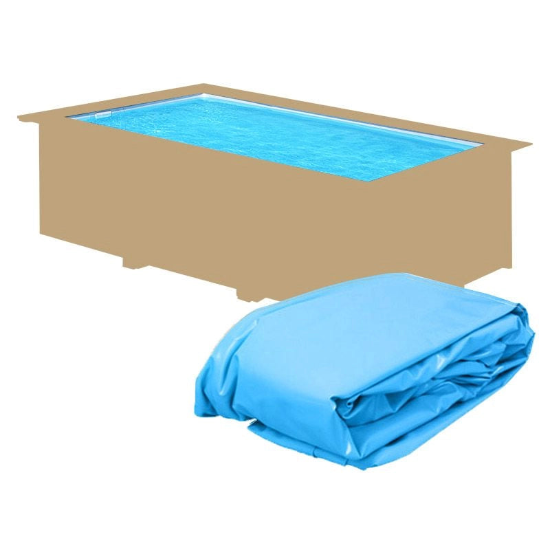 Liner Di Ricambio Colore Azzurro Spessore 0,75 Mm - per Piscina In Legno Gre Rettangolare 8,00 X 4,00 X H 1,46 M Dimensione piscina: 6.00 X 4.00 m, Colore: Azzurro