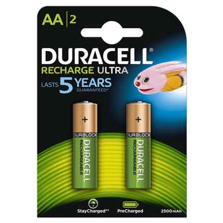 PILE RICARIBILI 'DURALOCK' STILO 2400 mAh - Blister 2 Pezzi - DURACELL