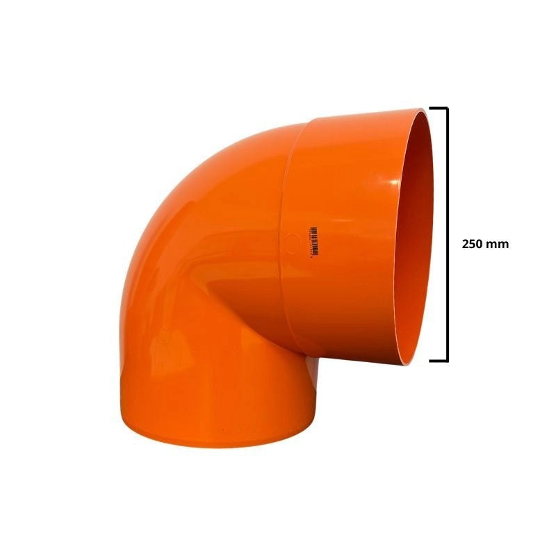Curva 87.30° in pvc : Colore - Arancio, Diametro - 250