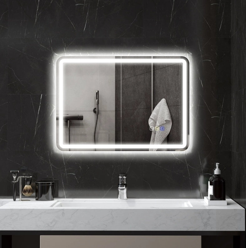 Specchio da bagno LED Bluetooth con funzione antiappannamento