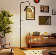 LAMPADA a Pavimento a Mezzaluna 36 W Nera, Altezza 136-186 cm