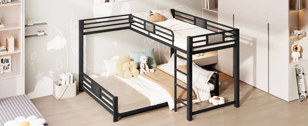 letto a castello in metallo nero 204 x 204 cm