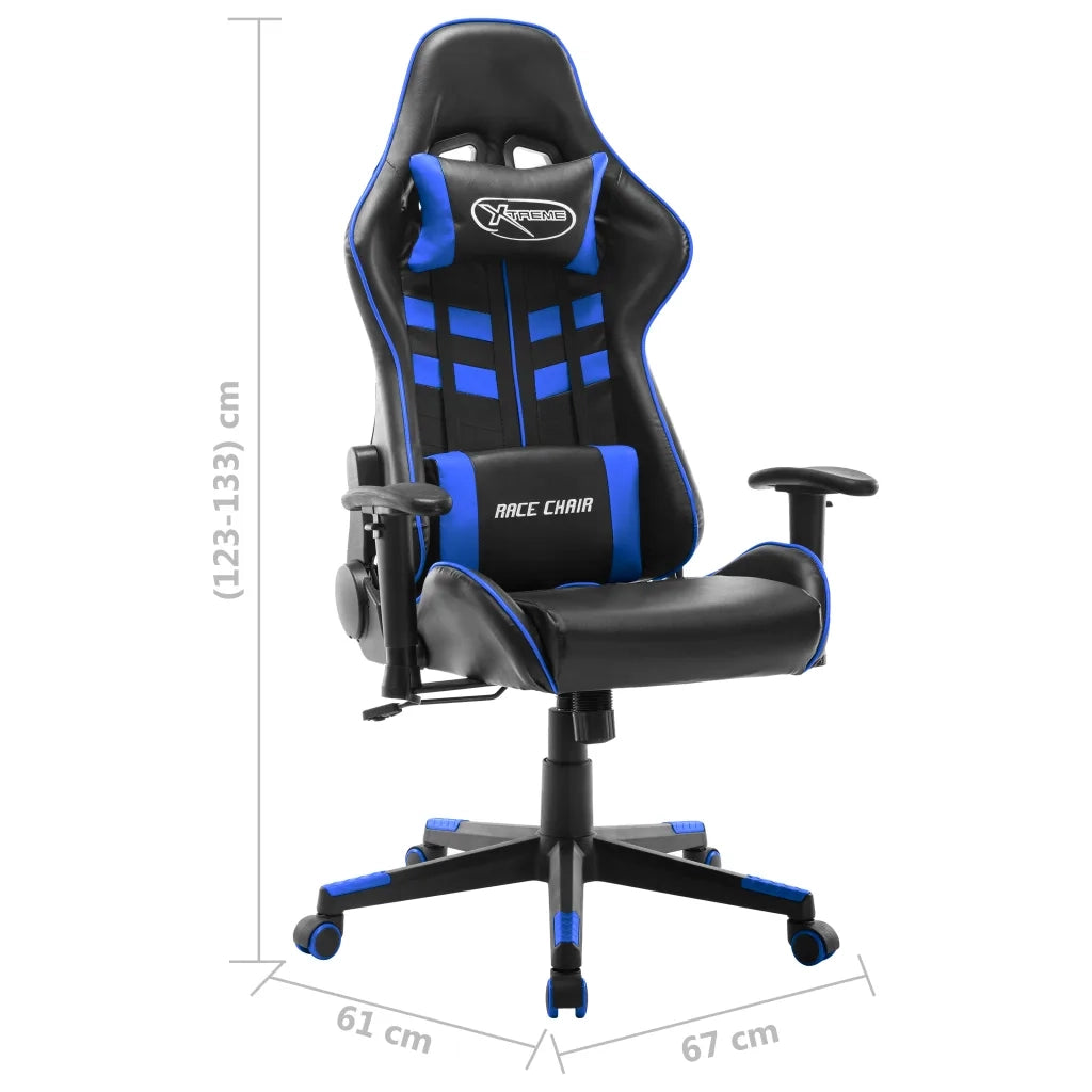 Sedia da Gaming | Sedia da e-sports Blu e Nera in Similpelle