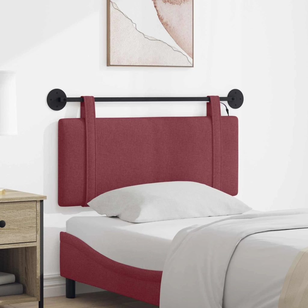 Testiera sospesa Con luce LED Rosso Vino Tessuto 3423880