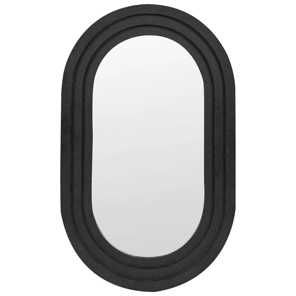 Specchio decorativo da parete in metallo 43 x 69 cm nero stile moderno