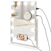 Specchio da Trucco con Luci ¨C Xylo ¨C 30x40 cm 12 Lampadine 3 Modalit¨¤ Touch Bianco