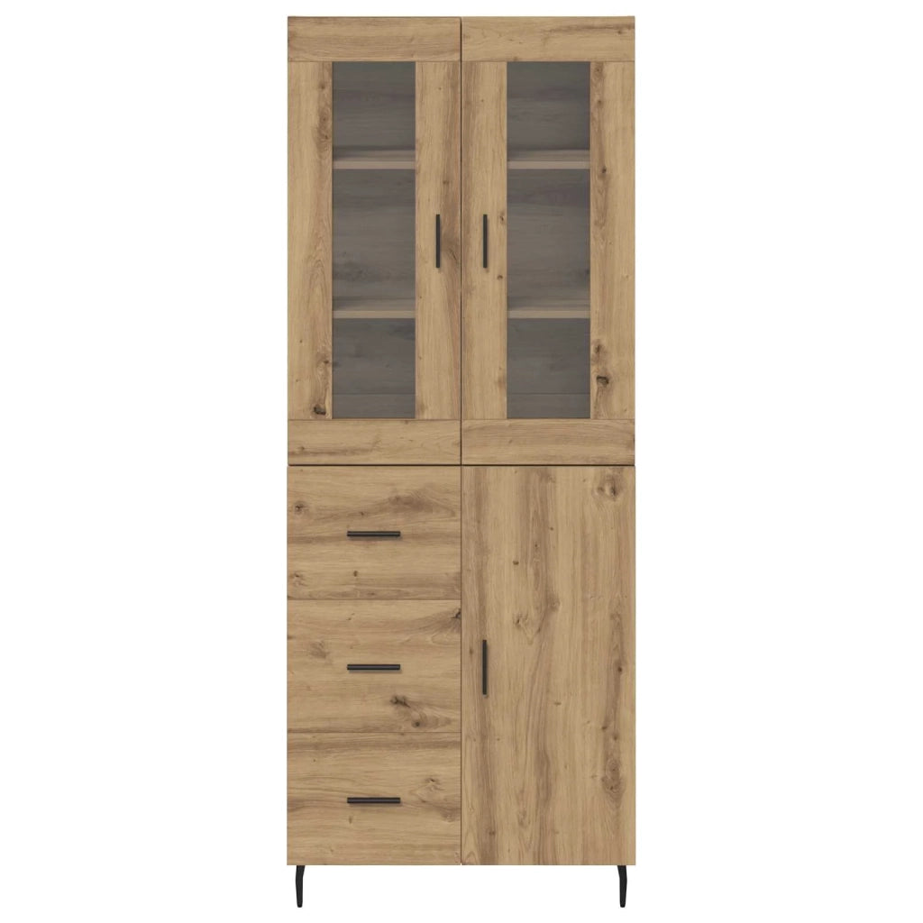 Credenza 2 pcs Rovere artigianale Legno multistrato 3415978