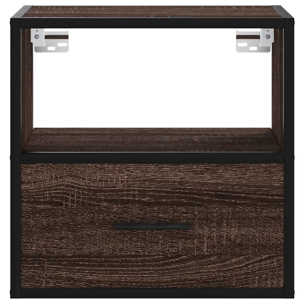 Comodino | Armadio da Notte | Mobiletto da notte a Muro Rovere Marrone 40x31x39,5 cm