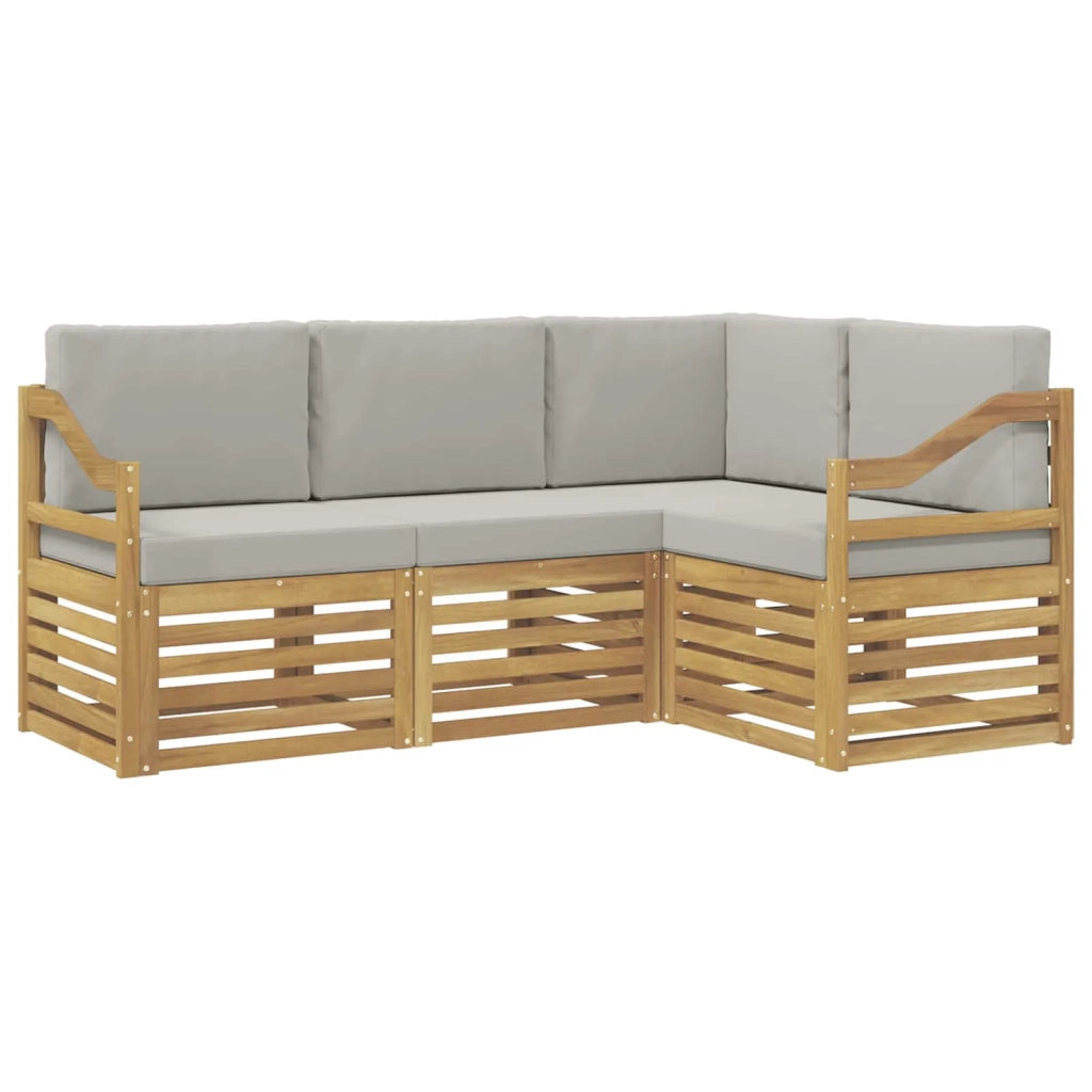 Set divani 4 pcs Bianco e Grigio Chiaro 185,5 x 126,5 x 73 cm 3391771